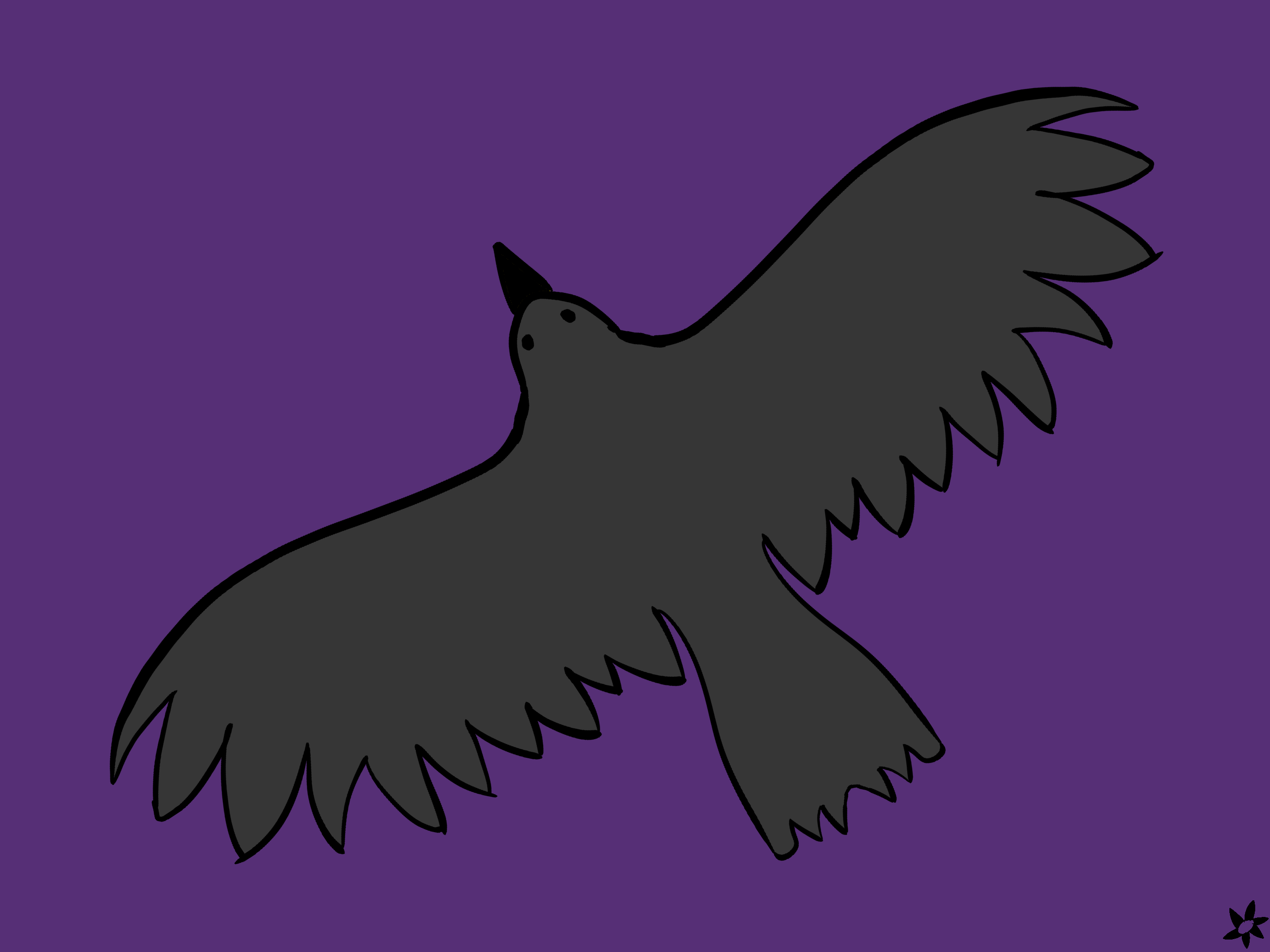 Splash art of a poorly drawn crow